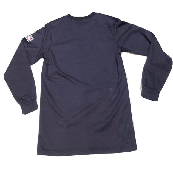 Tyndale Flame Resistant FR 8 Cal 2 Cat Navy Blue Long Sleeve Shirt Small USA - Picture 2 of 7